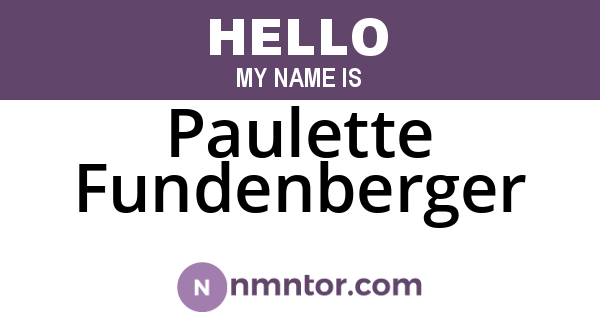 Paulette Fundenberger