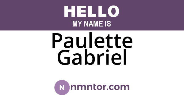 Paulette Gabriel