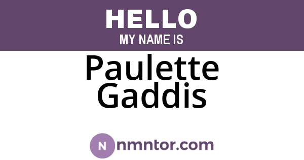 Paulette Gaddis