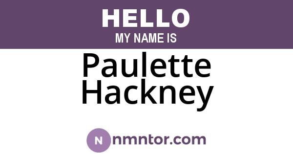 Paulette Hackney