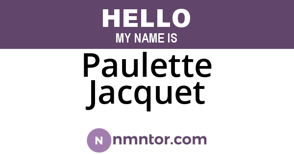 Paulette Jacquet