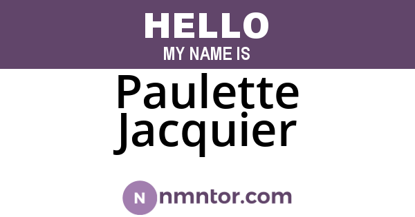 Paulette Jacquier