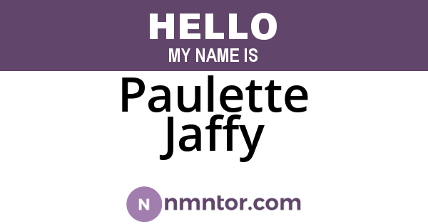 Paulette Jaffy
