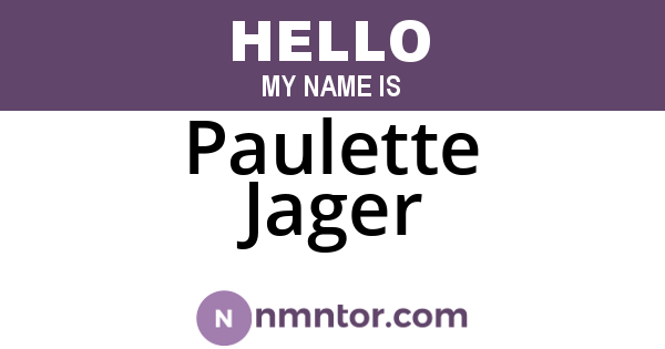 Paulette Jager