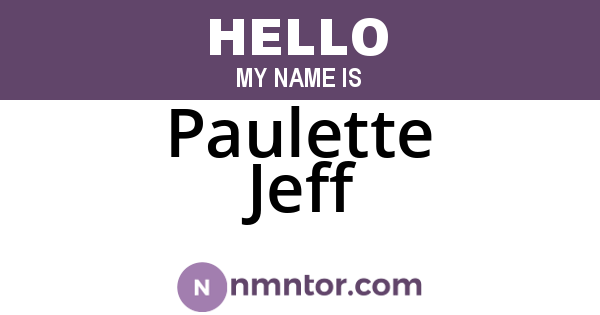 Paulette Jeff