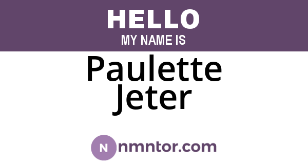 Paulette Jeter