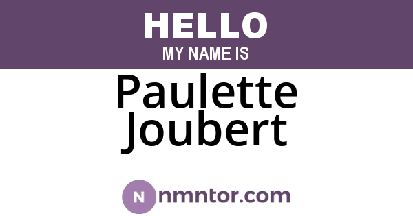 Paulette Joubert