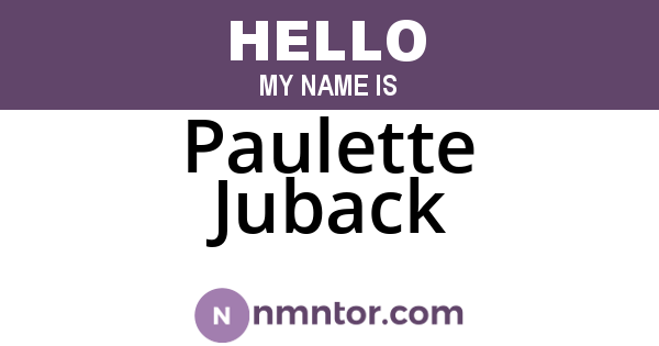Paulette Juback