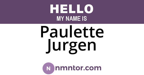Paulette Jurgen