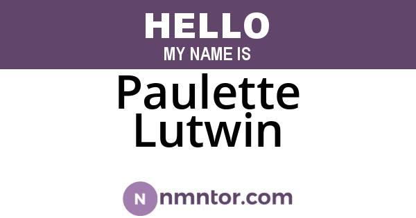 Paulette Lutwin