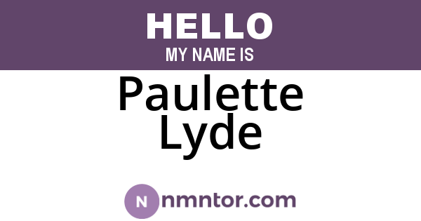 Paulette Lyde