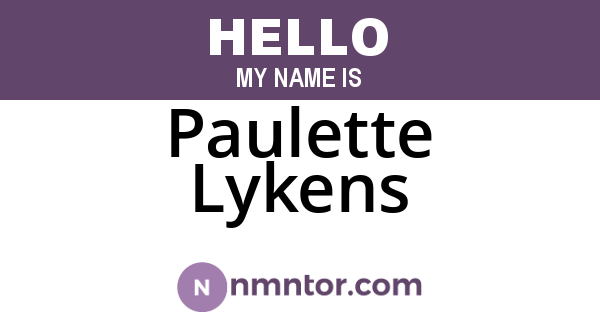 Paulette Lykens