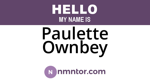 Paulette Ownbey