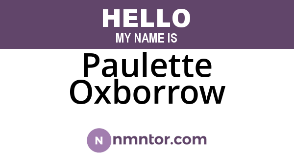 Paulette Oxborrow