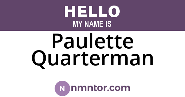 Paulette Quarterman