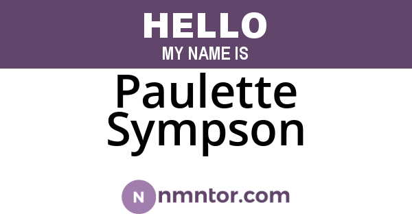 Paulette Sympson