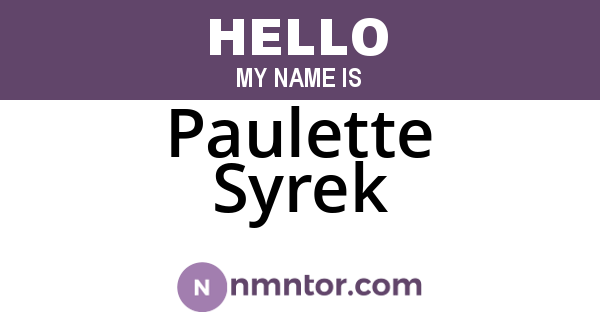 Paulette Syrek