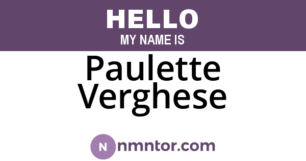 Paulette Verghese