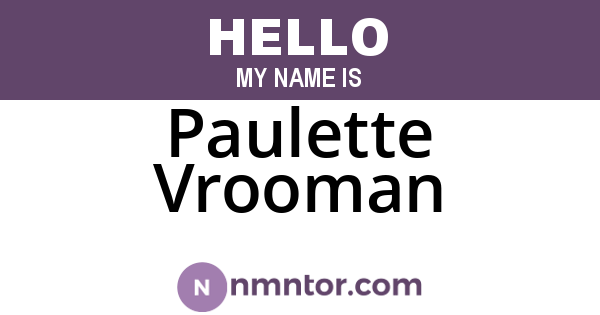 Paulette Vrooman