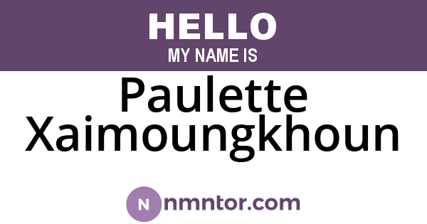 Paulette Xaimoungkhoun