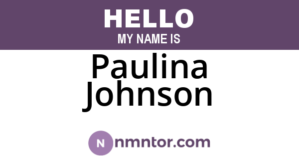 Paulina Johnson