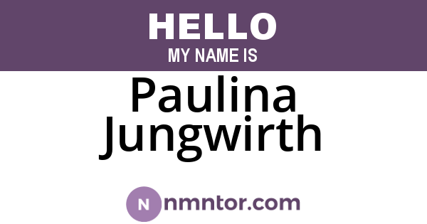Paulina Jungwirth