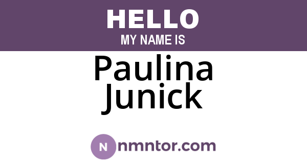 Paulina Junick