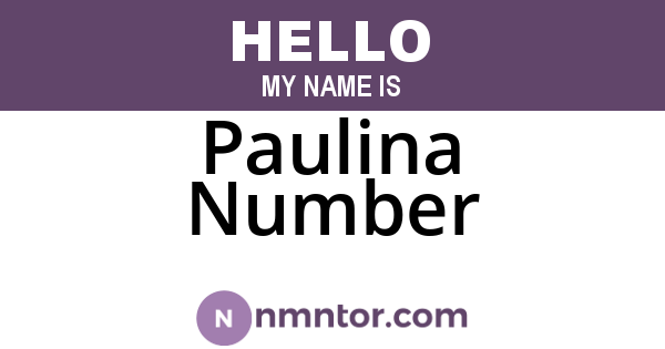 Paulina Number