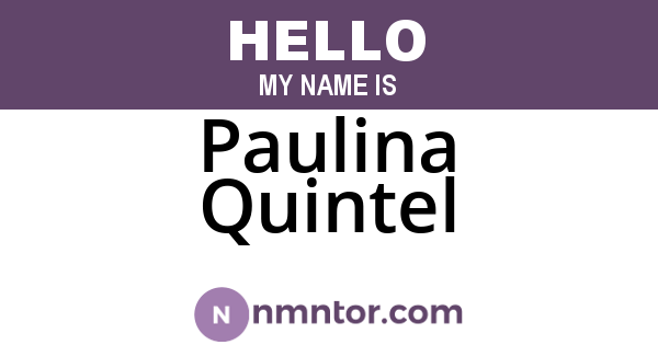 Paulina Quintel
