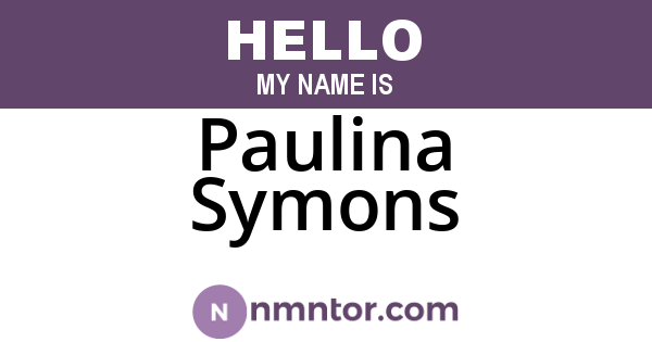 Paulina Symons