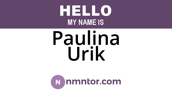 Paulina Urik