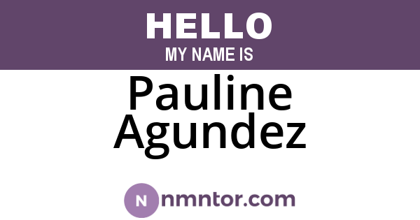 Pauline Agundez