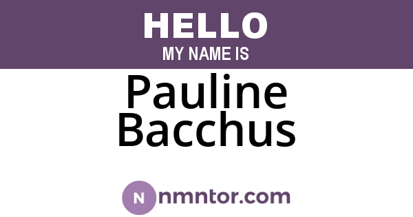 Pauline Bacchus