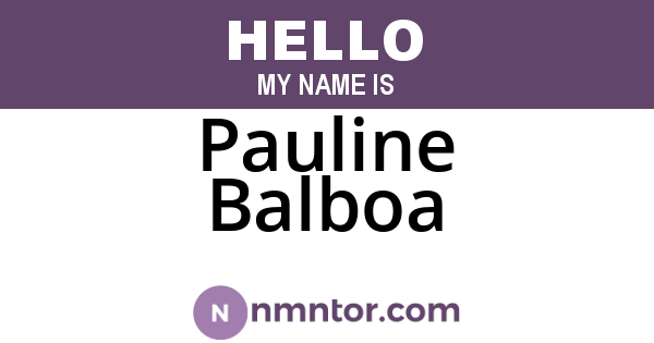 Pauline Balboa