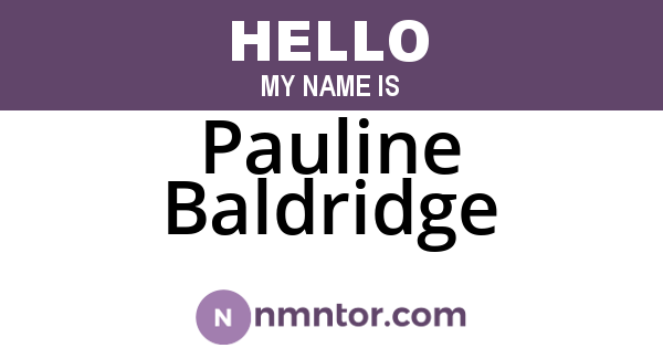 Pauline Baldridge