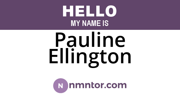 Pauline Ellington