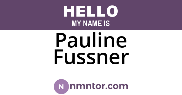 Pauline Fussner