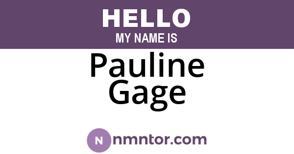 Pauline Gage