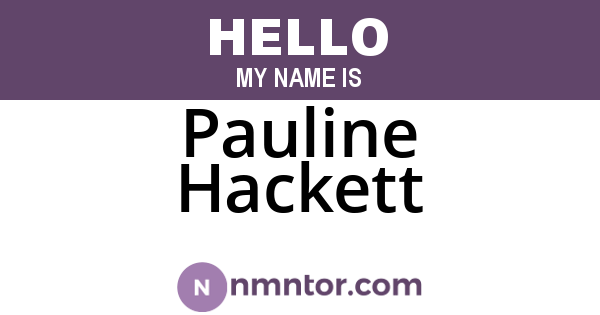 Pauline Hackett