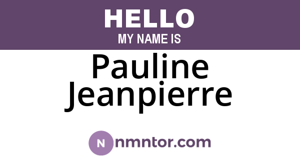 Pauline Jeanpierre
