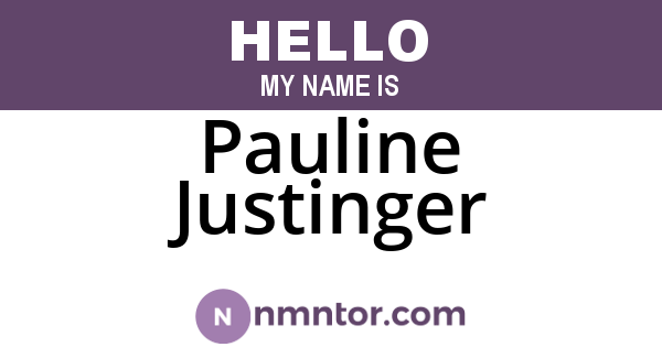 Pauline Justinger