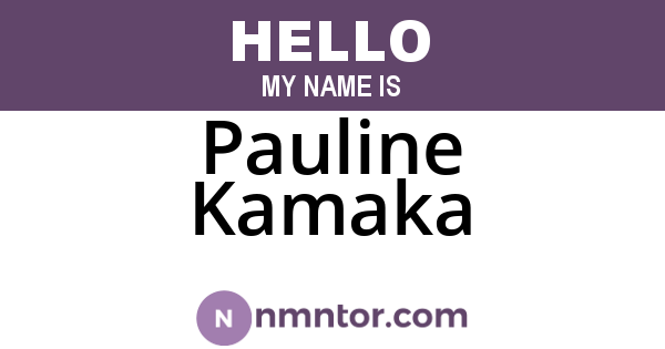 Pauline Kamaka