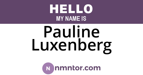 Pauline Luxenberg