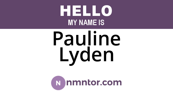 Pauline Lyden
