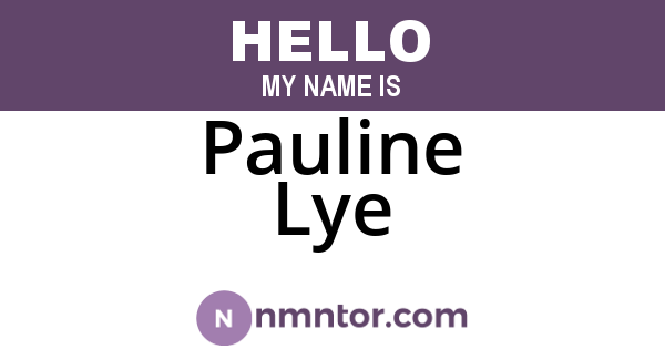 Pauline Lye