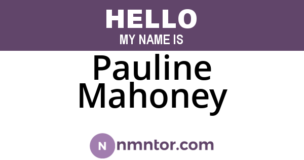 Pauline Mahoney