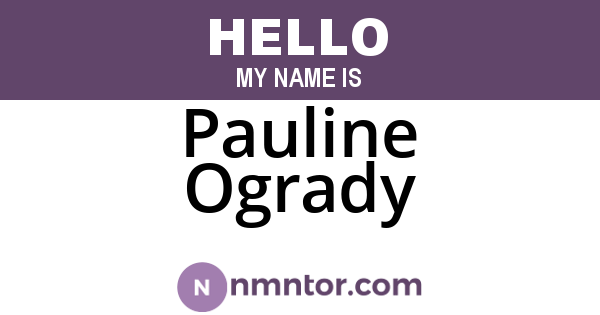Pauline Ogrady