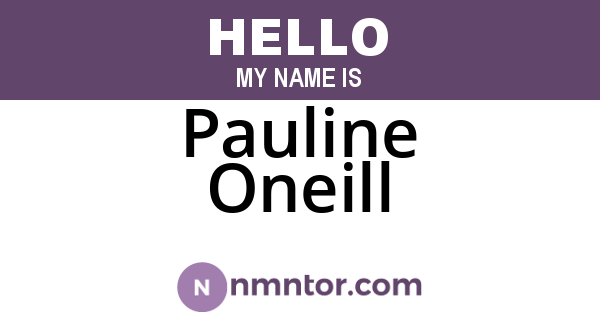 Pauline Oneill