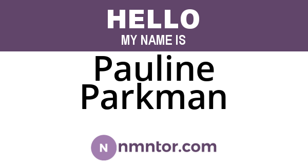 Pauline Parkman