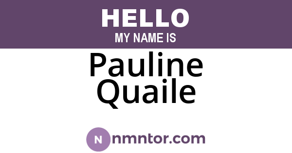 Pauline Quaile